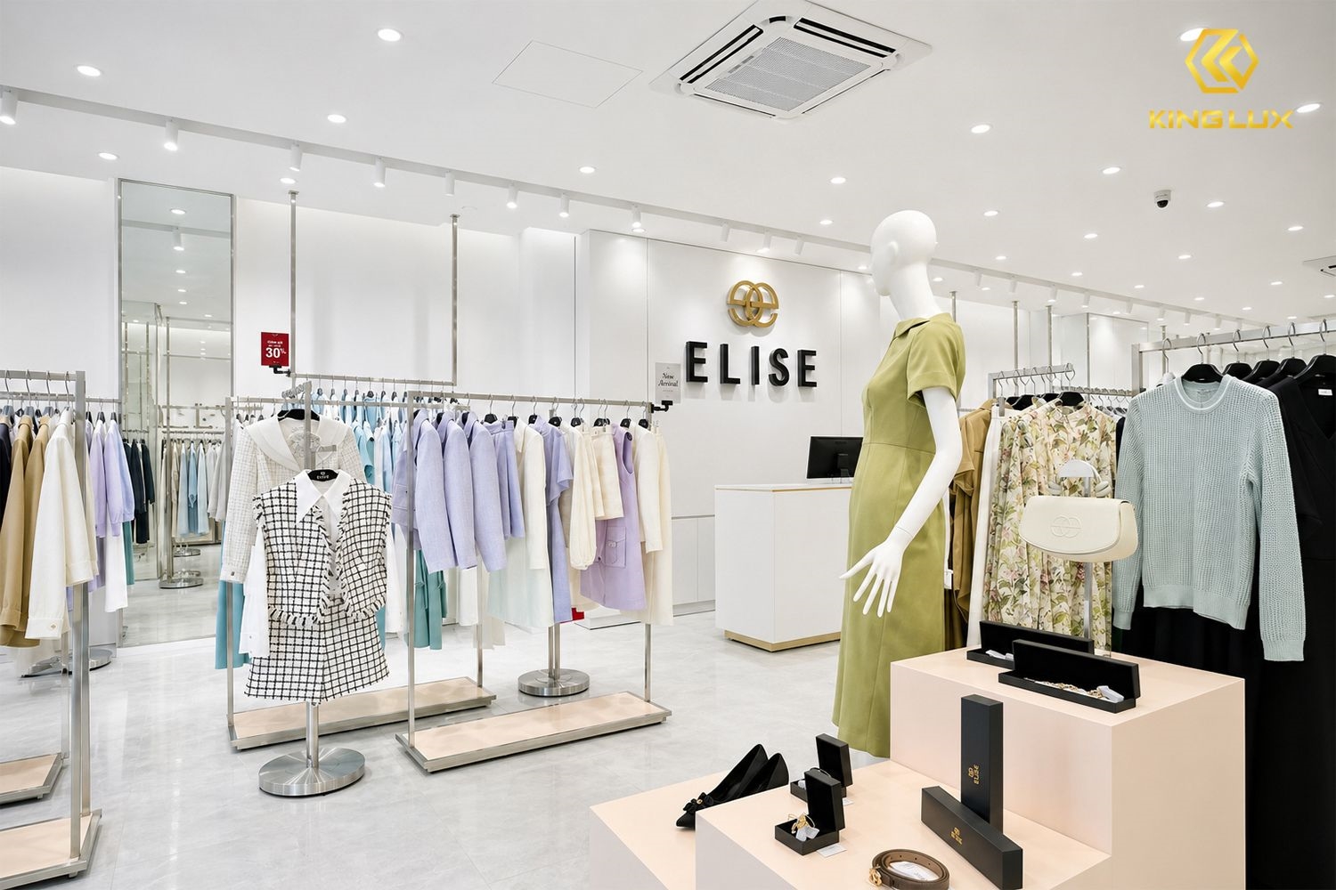 Đèn ray nam châm được ứng dụng phổ biến trong các showroom thời trang