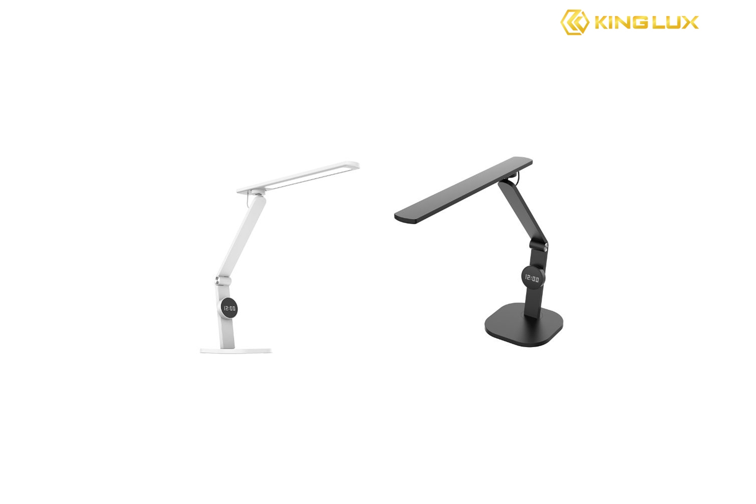 Đèn bàn LED Desk Lamp Kinglux có thiết kế hiện đại với hai màu đen và trắng
