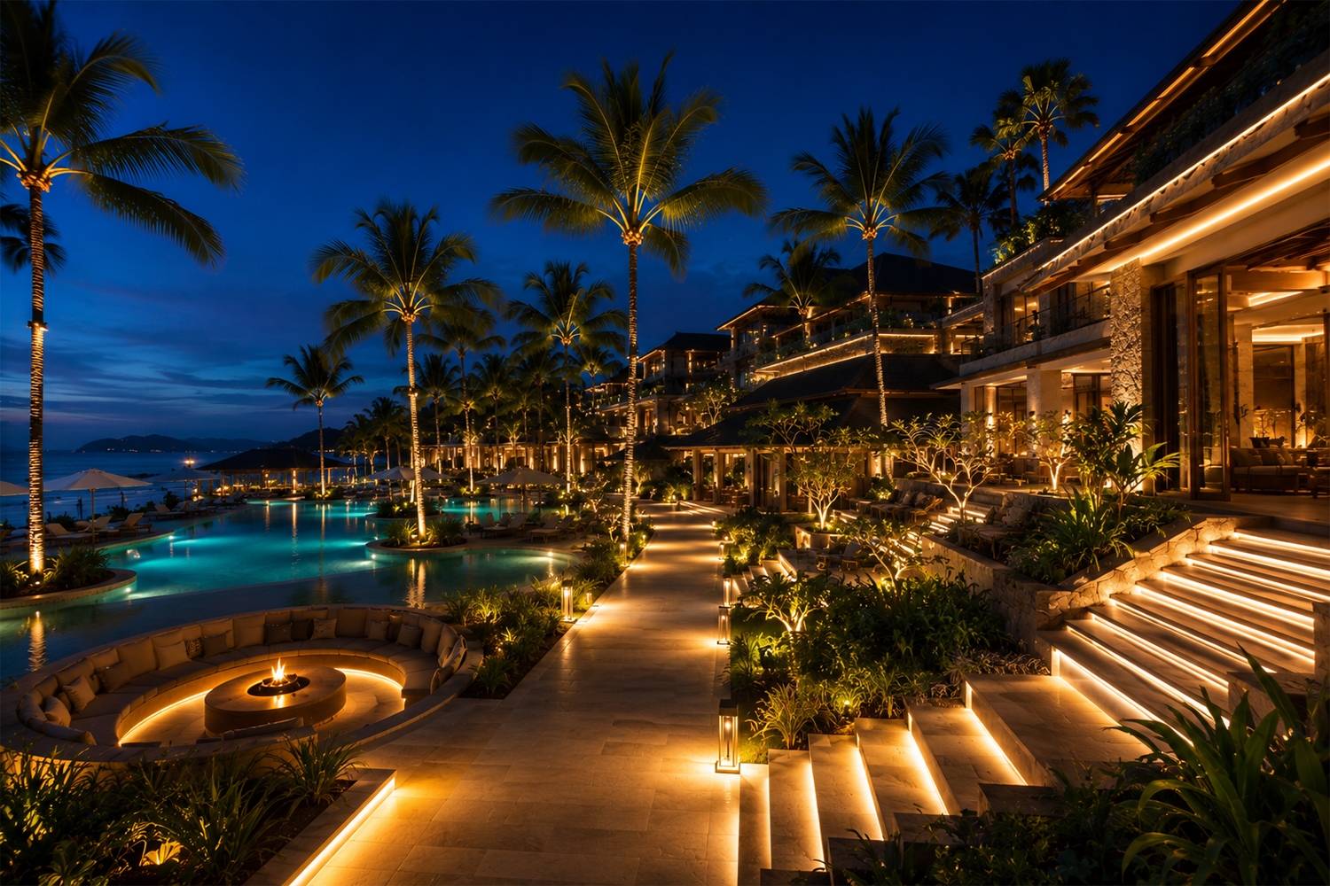 Ứng dụng đèn LED tiết kiệm năng lượng là xu hướng chiếu sáng được nhiều resort áp dụng