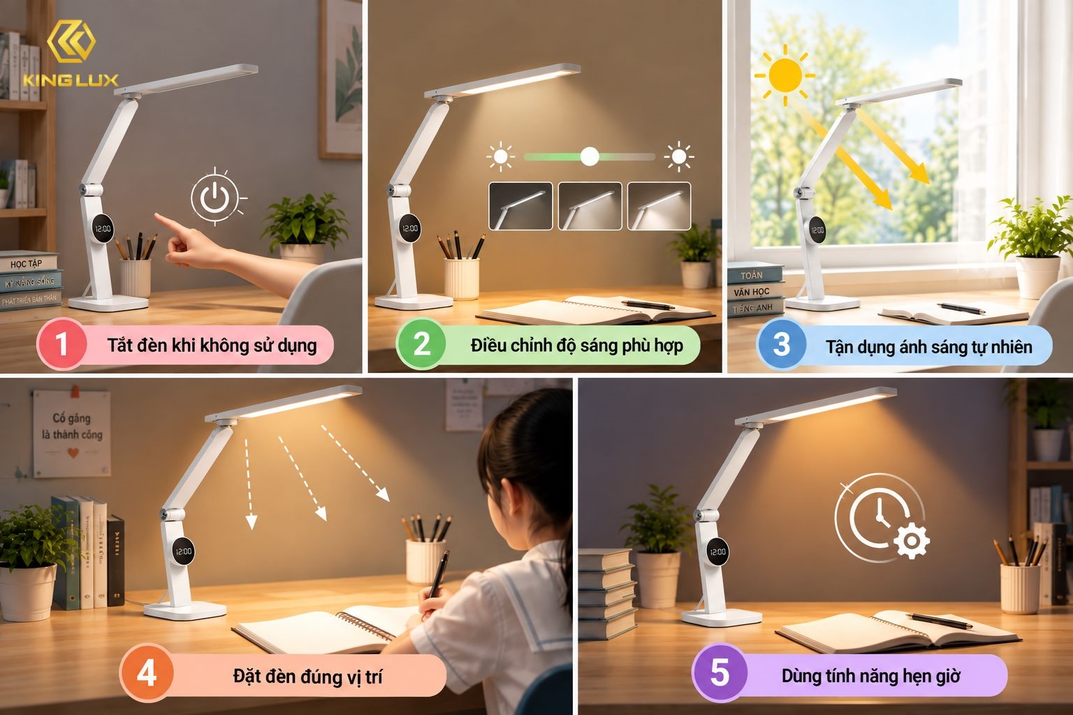 5 cách sử dụng đèn bàn học tiết kiệm điện