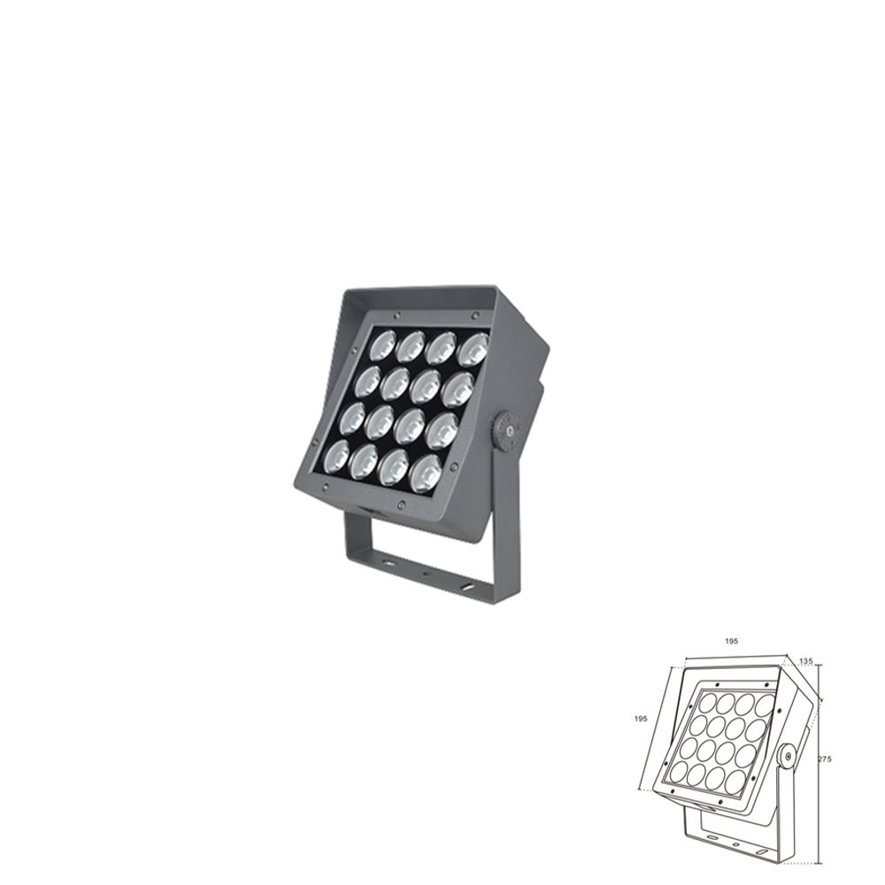 Đèn LED chiếu cột công suất cao 16 bóng 3000K