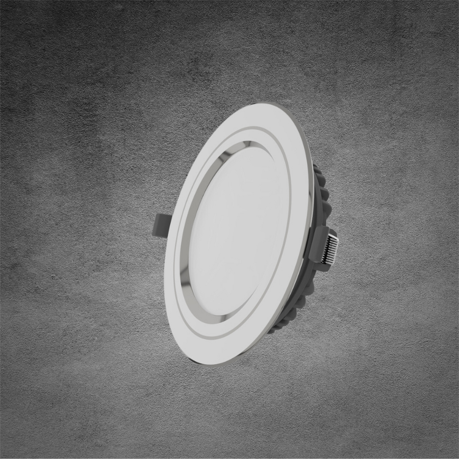 Đèn Downlight tán quang, 12W, viền bạc, 3 màu