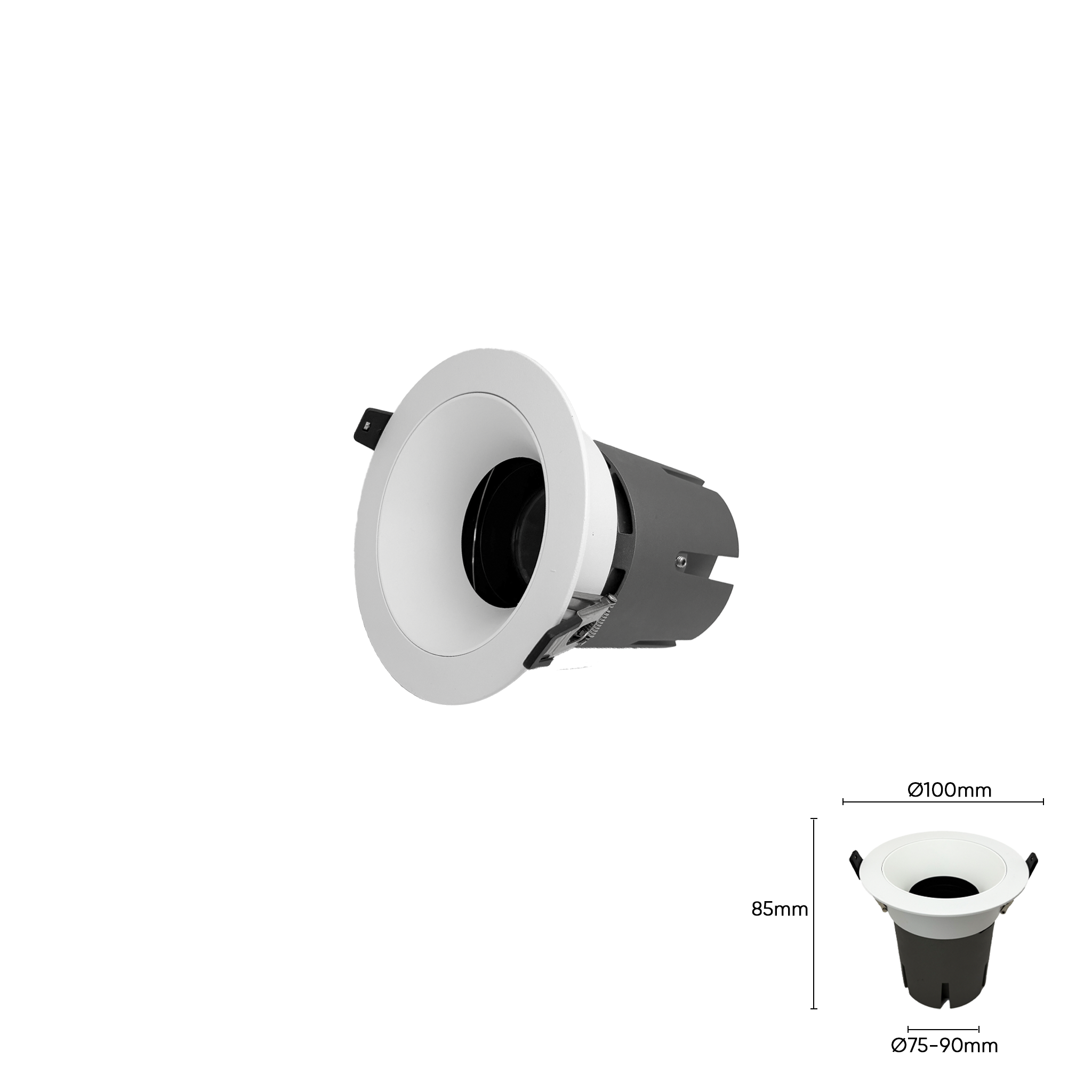 Đèn Spotlight âm trần SP-SC3-10W, Điều khiển 3 màu, Ø75-90