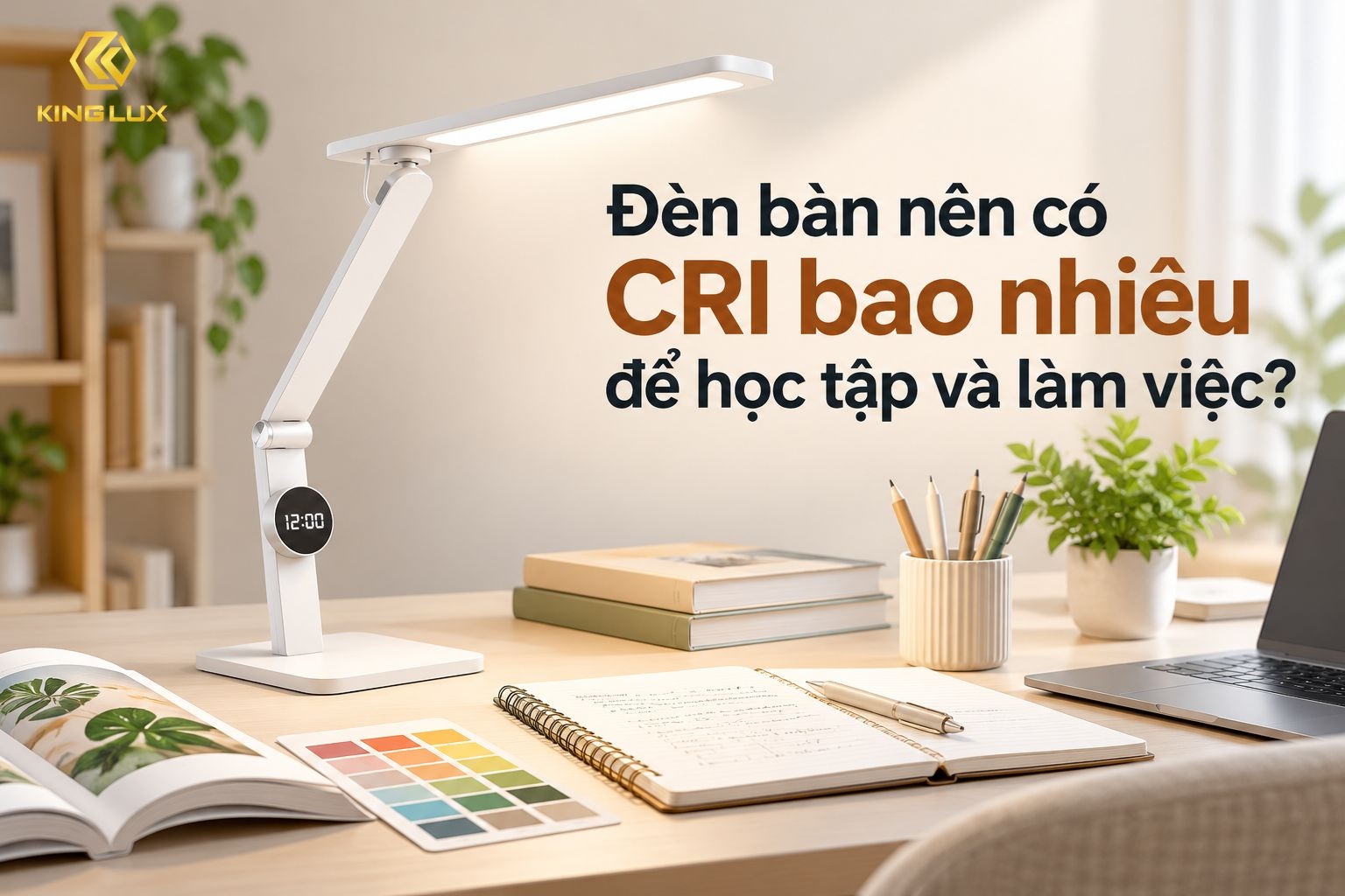 Đèn bàn nên có CRI bao nhiêu để học tập và làm việc?