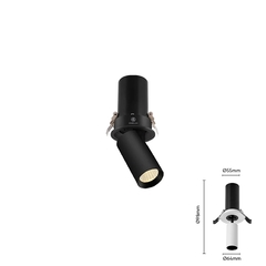 Spotlight 360°, SPTT-12-T83 vỏ đen, công suất 12W, Điều khiển Dim Triac